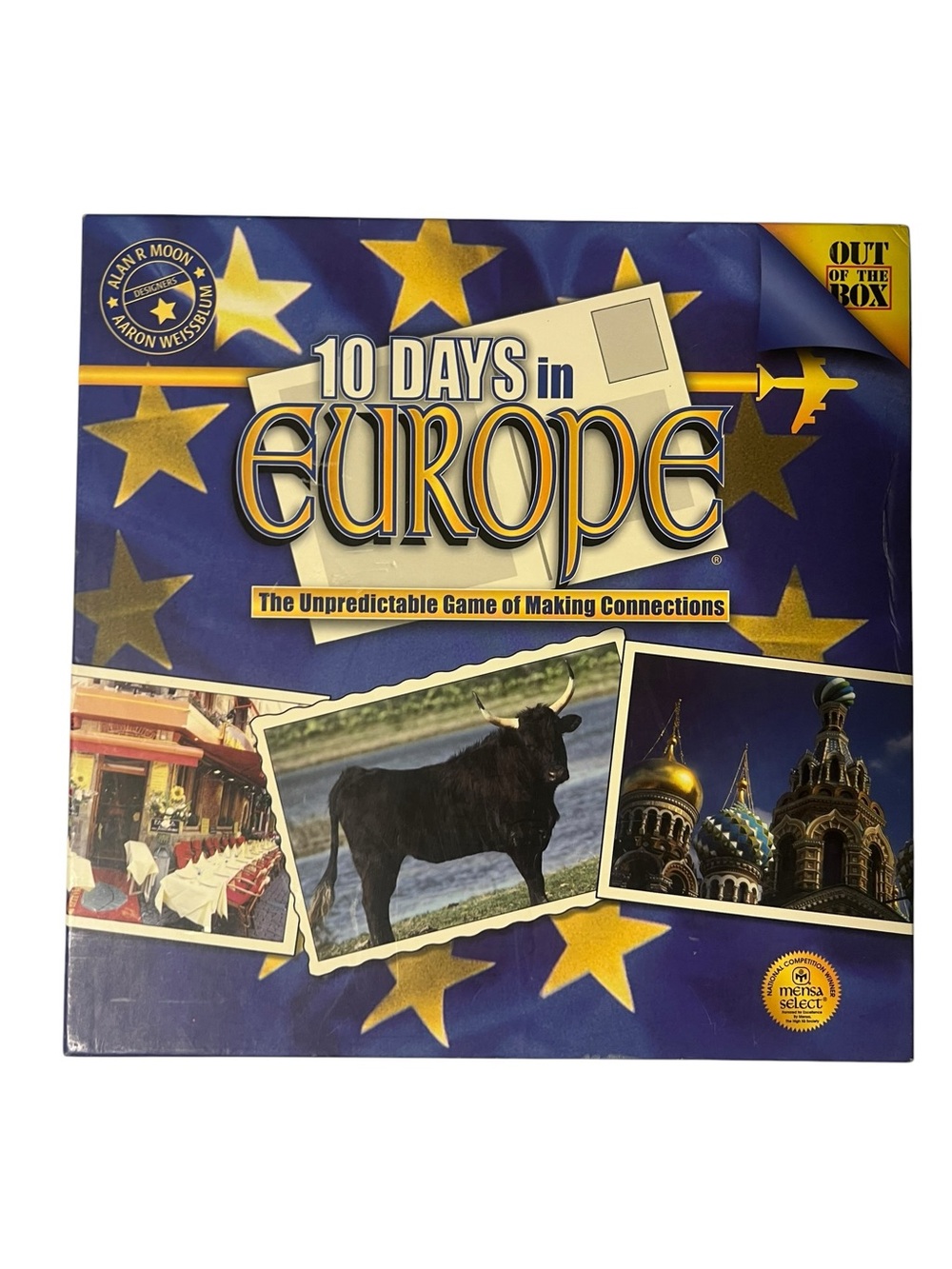 10 Days in Europe Board Game - Blue & Gold Box